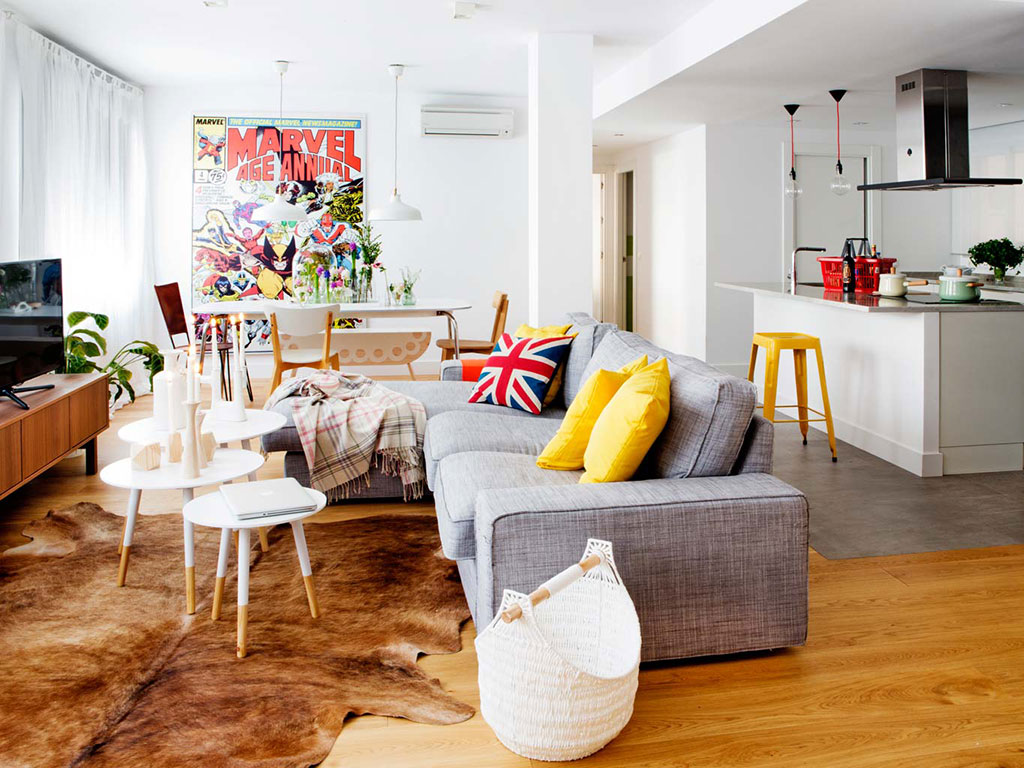 decoración acogedor sofá salón